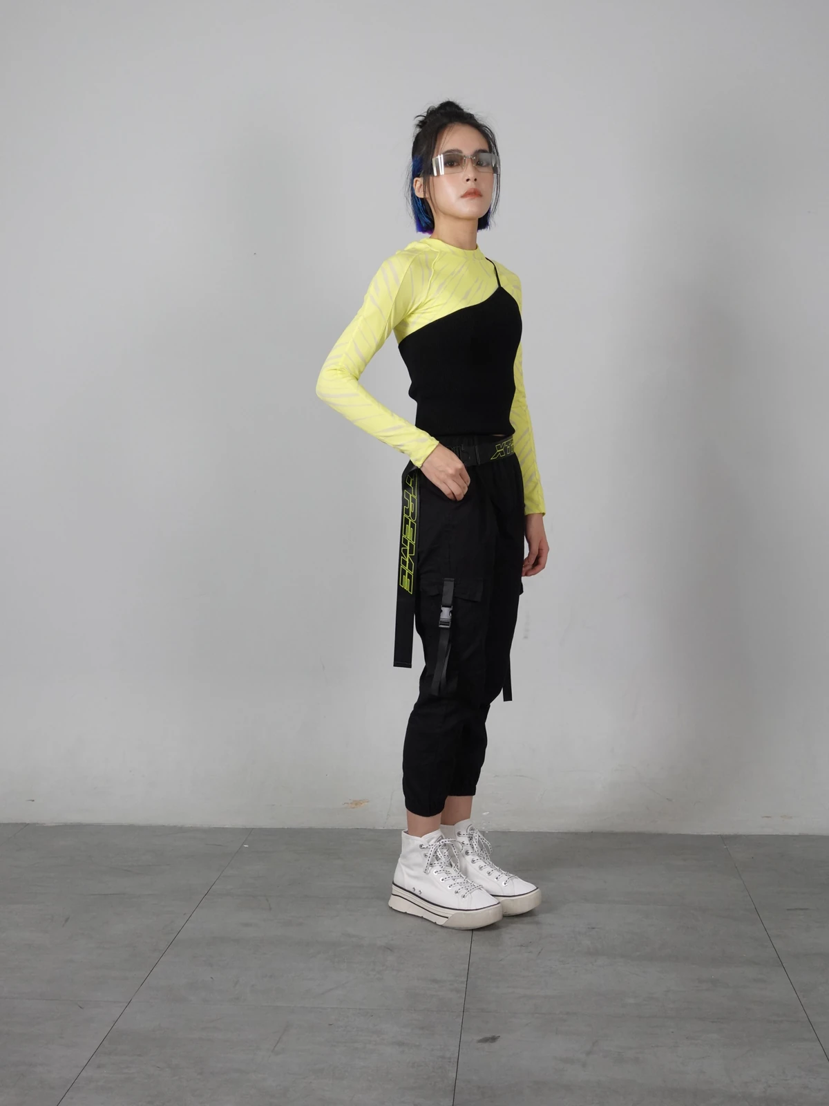 Original short-haired performer wardrobe fitting
